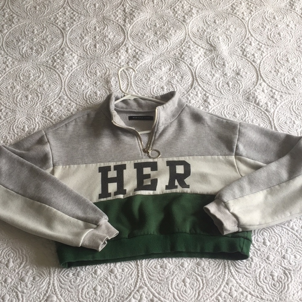 White Fox Sweater Hoodie Crew Neck Small